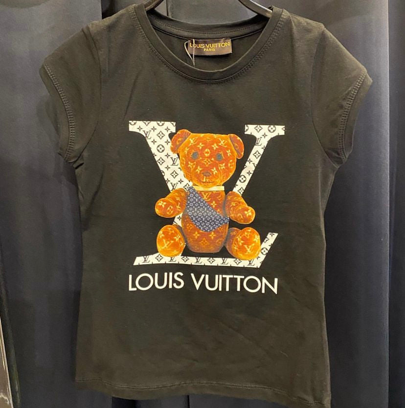 Louis Vuitton black T-shirt with teddy bear